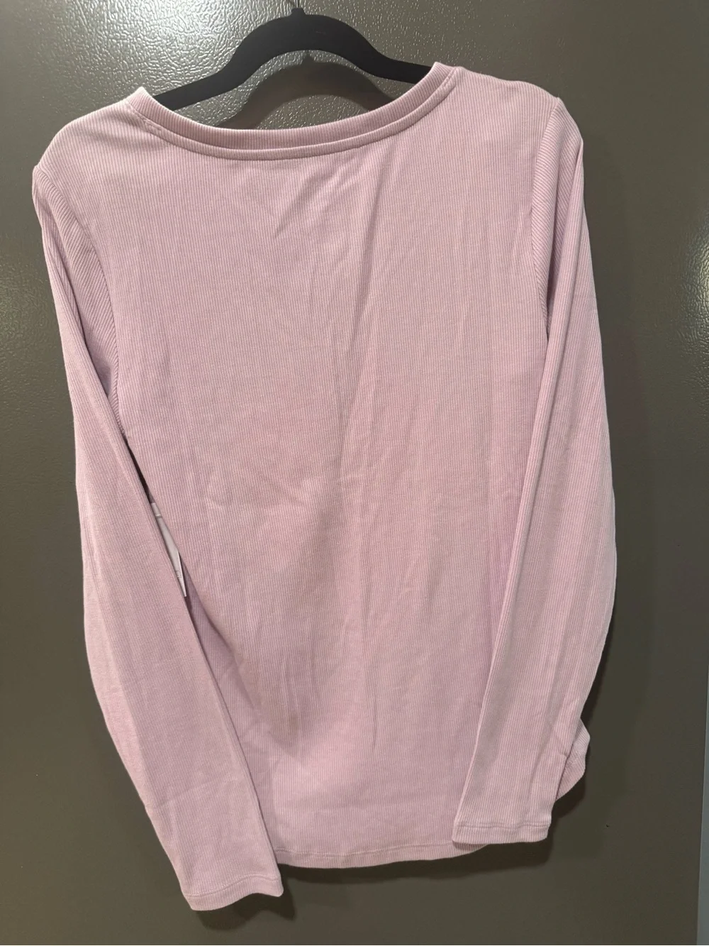 SONOMA Soft Lavender Ribbed Henley Long-Sleeve Top Size M - Picture 2 of 5